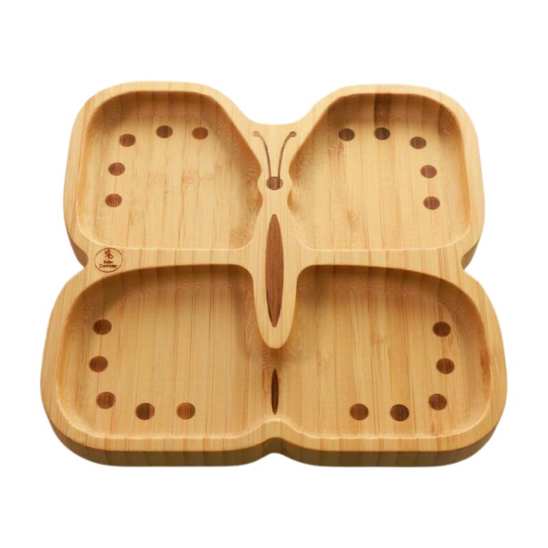 Baby Donkey Μπαμπού Παιδικό Πιάτο με βεντούζα Πεταλούδα new