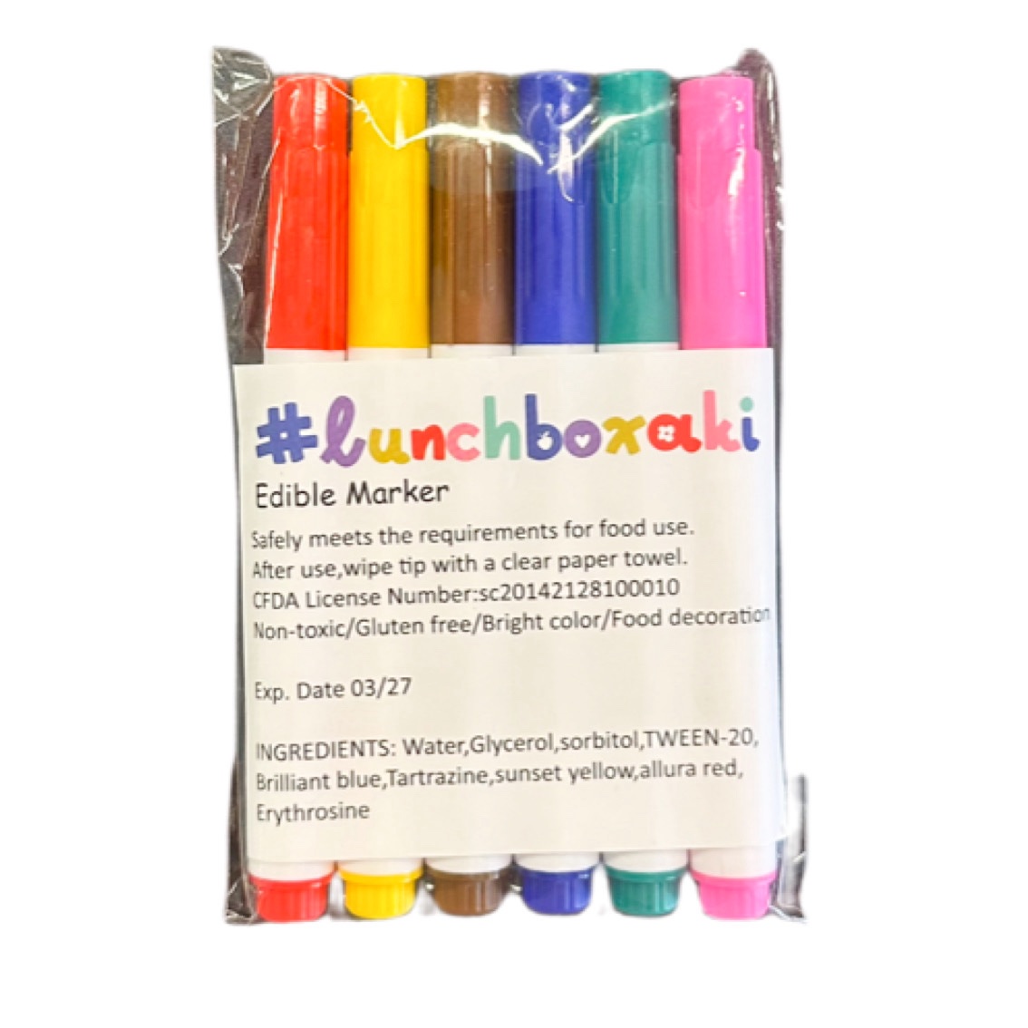 Μαρκαδόροι με βρώσιμα χρώματα - σετ των 6 - Image 3