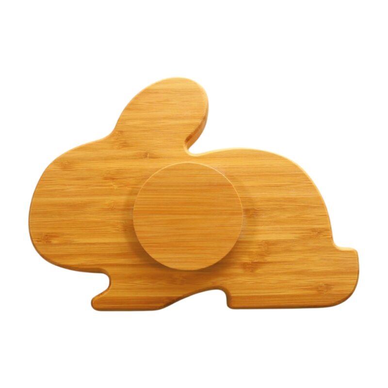 Baby Donkey Σετ Μπαμπού Παιδικό Πιάτο με βεντούζα Λαγουδάκι & Κουτάλι-Πιρούνι - Image 2