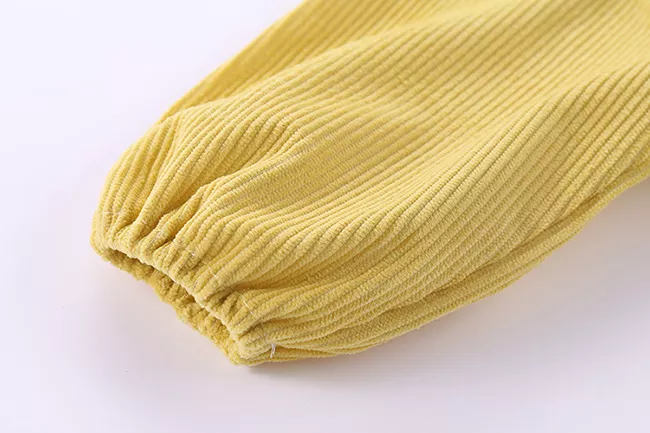 Σαλιάρα Αδιάβροχη Υφασμάτινη με μανίκια και τσέπη ροζ με κουκουβάγια - Image 4