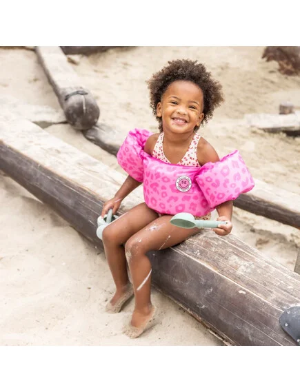 Swim Essentials: Μπρατσάκια με έξτρα θωρακική ενίσχυση για παιδιά με βάρος 15-30 κιλά - "Pink Leopard" - Image 3