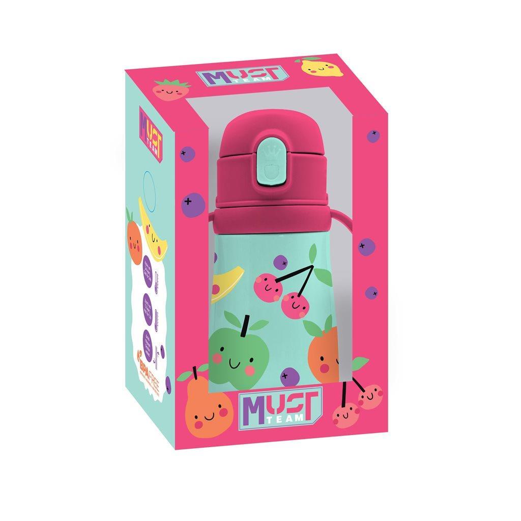 Παγούρι Θερμός Ανοξείδωτο Must Team Φρουτάκια 350 ml με χερούλια και καλαμάκι - Image 3