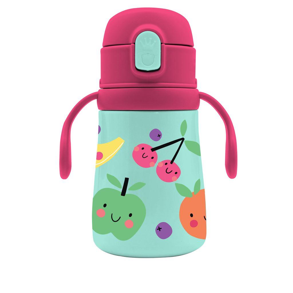 Παγούρι Θερμός Ανοξείδωτο Must Team Φρουτάκια 350 ml με χερούλια και καλαμάκι