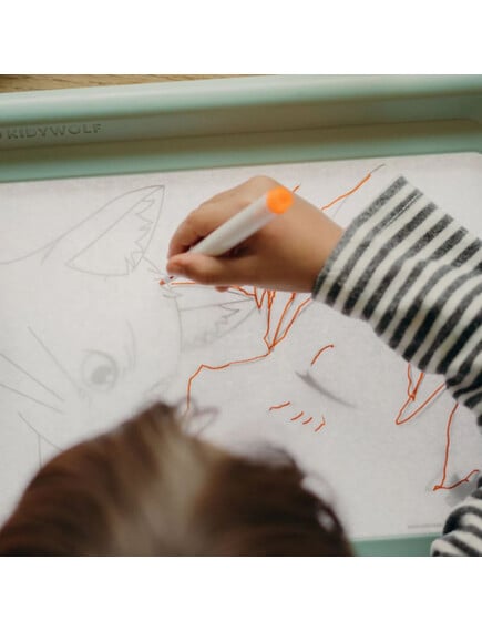 KIDYWOLF: Tablet ζωγραφικής με φως, 2 όψεων με οθόνη LΕD & μαυροπίνακα - Image 4