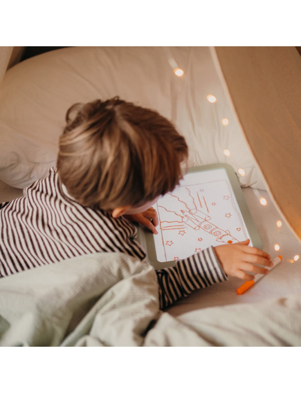 KIDYWOLF: Tablet ζωγραφικής με φως, 2 όψεων με οθόνη LΕD & μαυροπίνακα - Image 5