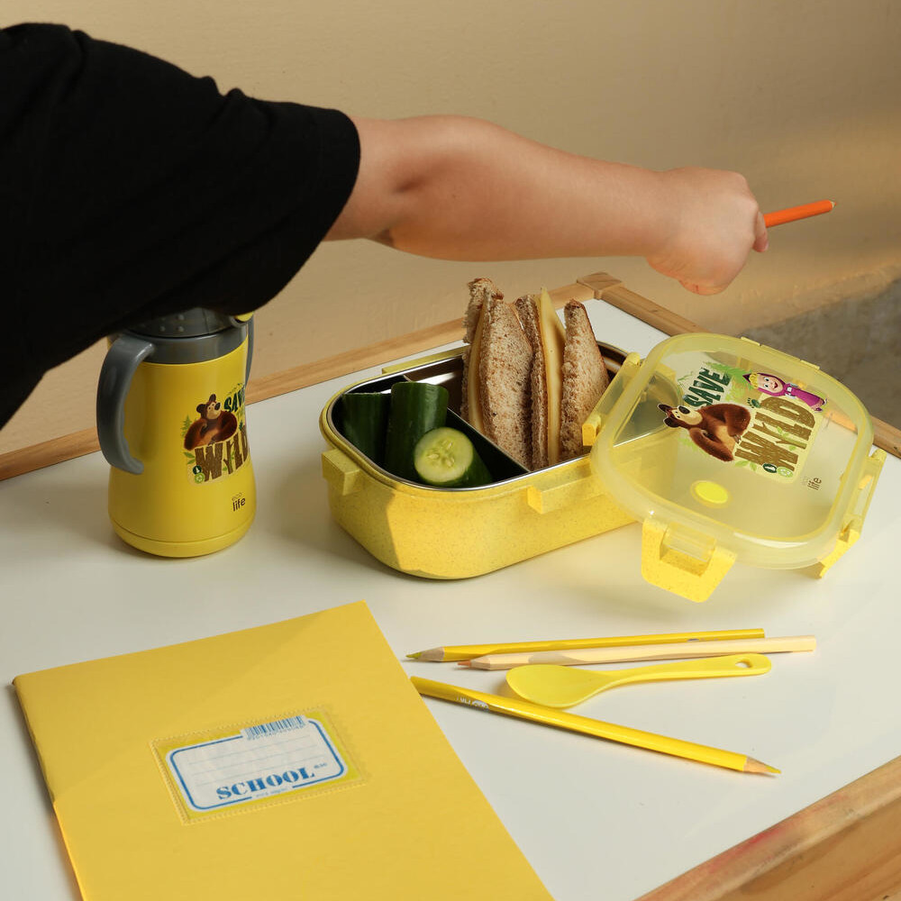 Kids Thermos 'Masha - Save The Wild' 300ML (yellow) - Image 4