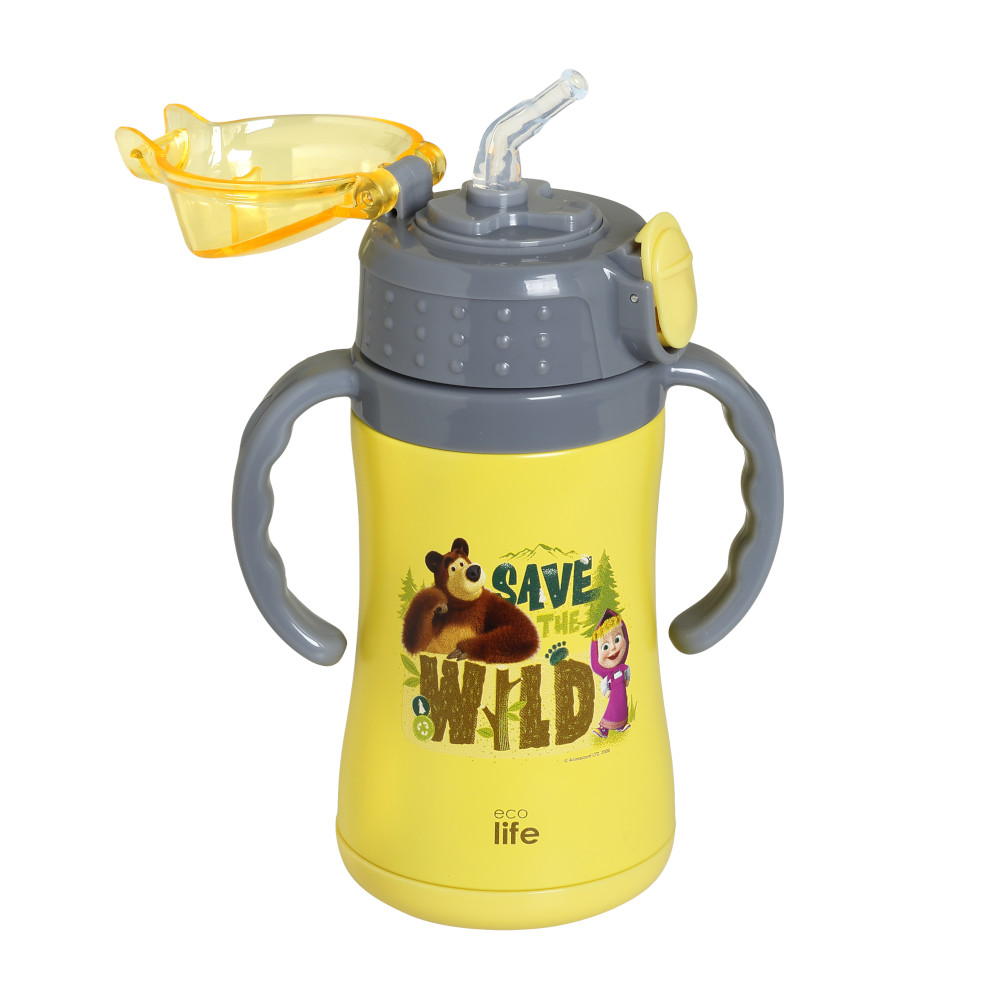 Kids Thermos 'Masha - Save The Wild' 300ML (yellow) - Image 3