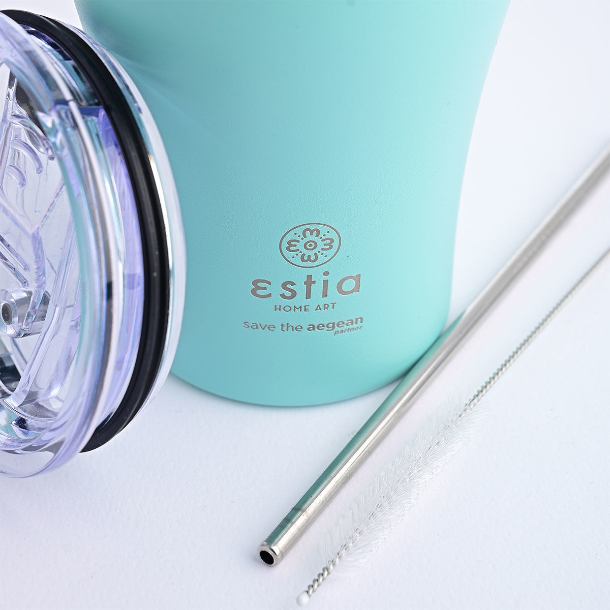 ESTIA ΘΕΡΜΟΣ COFFEE MUG SAVE THE AEGEAN 350ml BERMUDA GREEN - Image 3