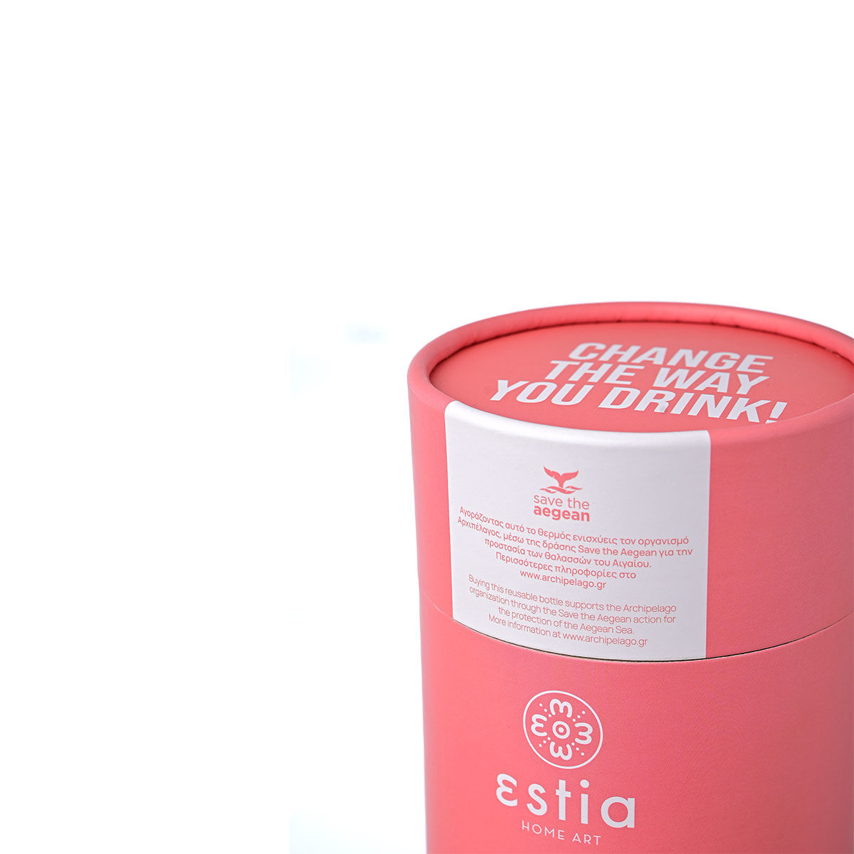 ESTIA ΘΕΡΜΟΣ COFFEE MUG SAVE THE AEGEAN 350ml FUSION CORAL - Image 4