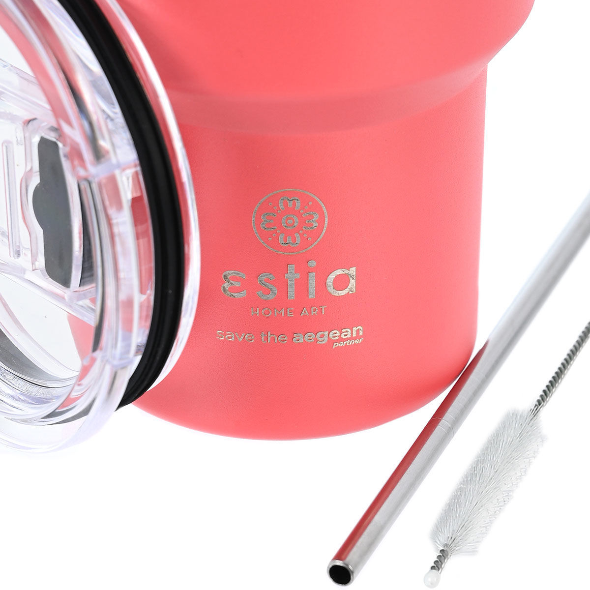 ESTIA ΘΕΡΜΟΣ MUG LITE SAVE THE AEGEAN 400ml FUSION CORAL - Image 4
