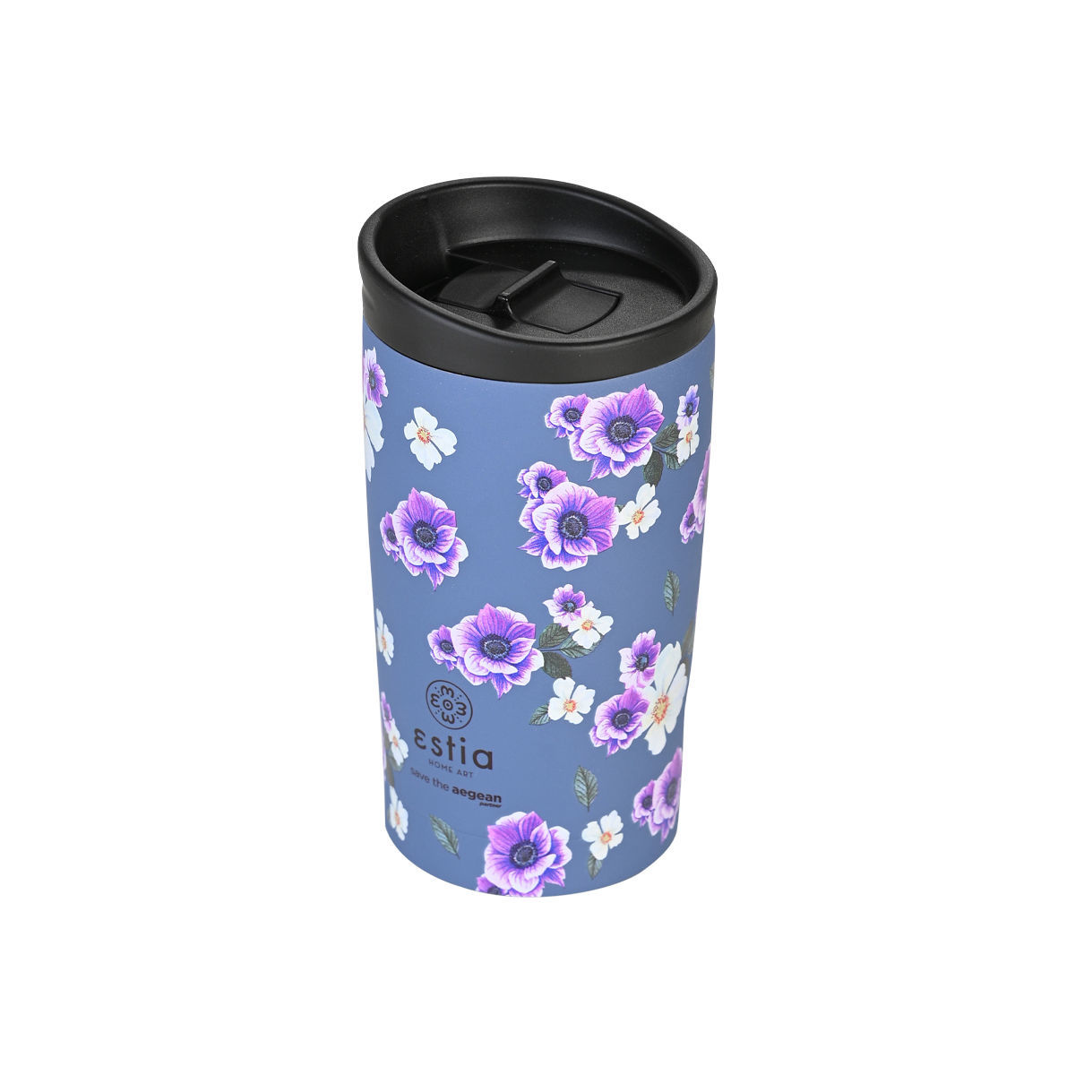 ESTIA ΘΕΡΜΟΣ TRAVEL MUG SAVE THE AEGEAN 350ml GARDEN BLUE - Image 2