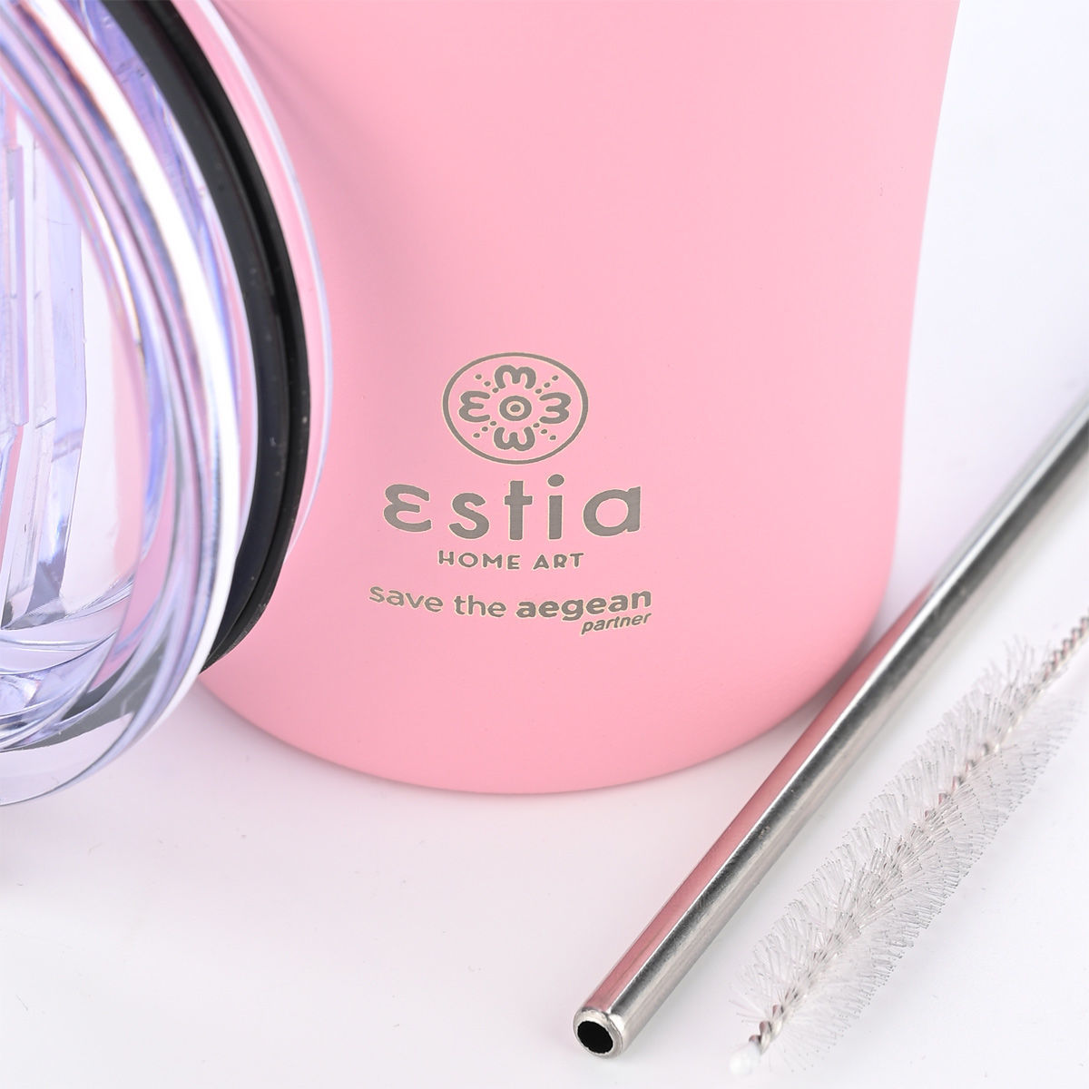 ESTIA ΘΕΡΜΟΣ COFFEE MUG SAVE THE AEGEAN 500ml BLOSSOM ROSE - Image 3