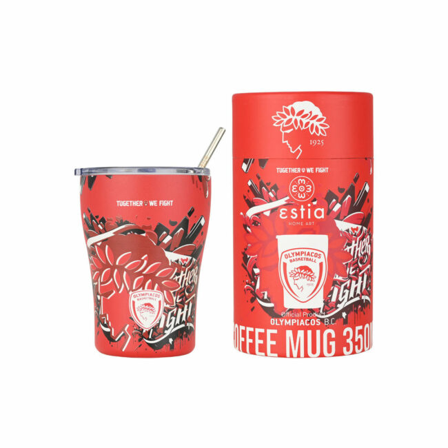 ESTIA ΘΕΡΜΟΣ COFFEE MUG OLYMPIACOS BC EDITION TOGETHER WE FIGHT 350ml