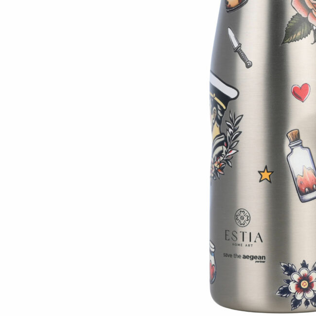 Alternative view of ESTIA ΘΕΡΜΟΣ TRAVEL FLASK SAVE THE AEGEAN 500ml OLD SCHOOL INK