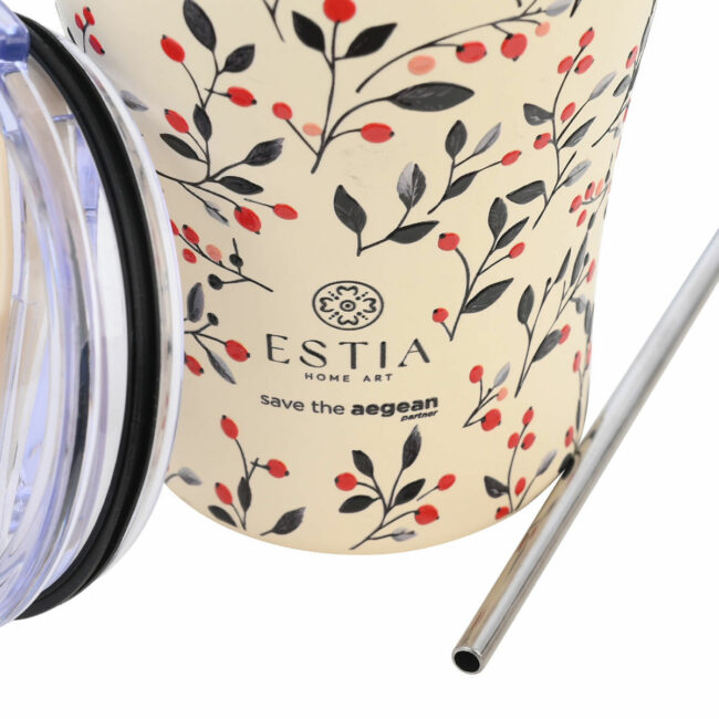 Alternative view of ESTIA ΘΕΡΜΟΣ COFFEE MUG SAVE THE AEGEAN 350ml BLOOM BEIGE