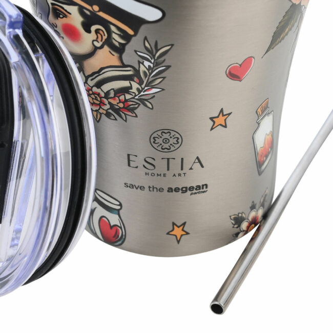Alternative view of ESTIA ΘΕΡΜΟΣ COFFEE MUG SAVE THE AEGEAN 350ml OLD SCHOOL INK