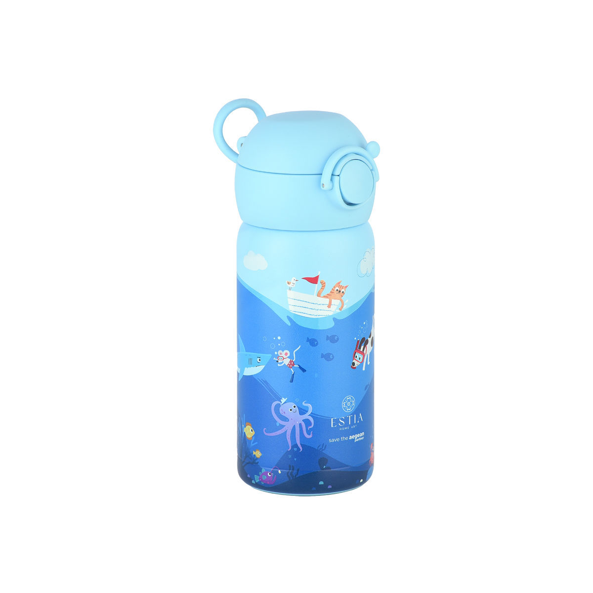ESTIA ΘΕΡΜΟΣ ΠΑΙΔΙΚΟ WONDER BOTTLE SAVE THE AEGEAN 350ml OCEAN PLAY - Image 2