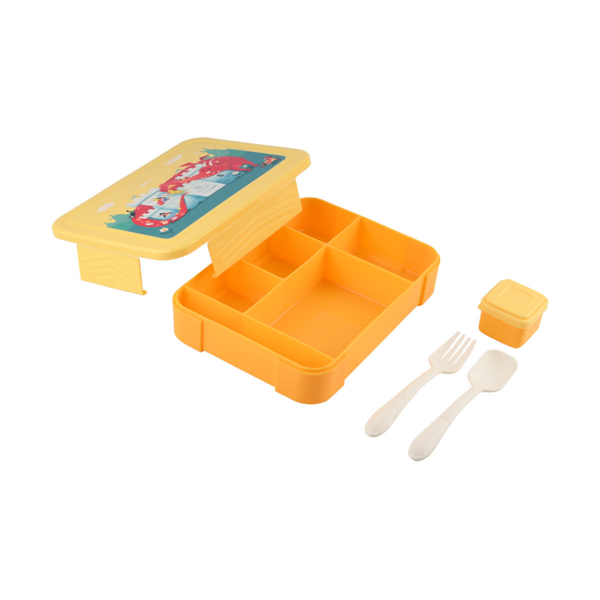 ESTIA ΠΑΙΔΙΚΟ ΦΑΓΗΤΟΔΟΧΕΙΟ SAVE THE AEGEAN 1330ml ΜΕ 5 ΘΗΚΕΣ FORTRESS DRAGON - Image 3