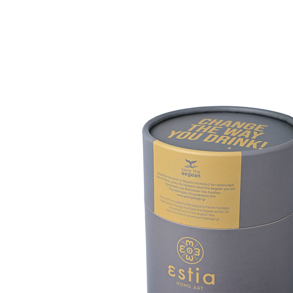 ESTIA ΘΕΡΜΟΣ COFFEE MUG SAVE THE AEGEAN 350ml FJORD GREY - Image 4