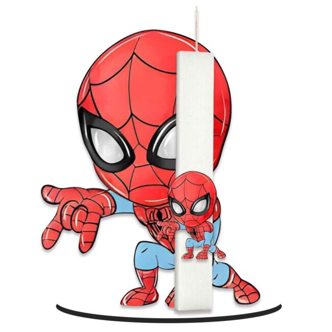 Λαμπάδα Spider-Man OEM – με ξύλινο κάδρο με βάση.