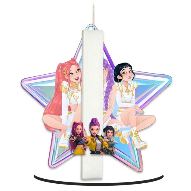 Λαμπάδα Music Idols OEM με ξύλινο κάδρο σε σχήμα αστέρι με βάση   – k pop