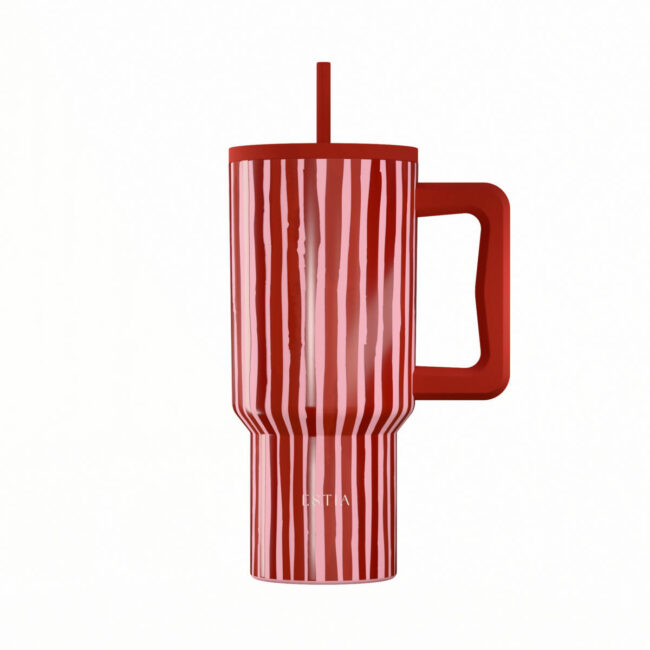 ESTIA ΘΕΡΜΟΣ STRAW TUMBLER XL SAVE THE AEGEAN 900ml VIVA STRIPE