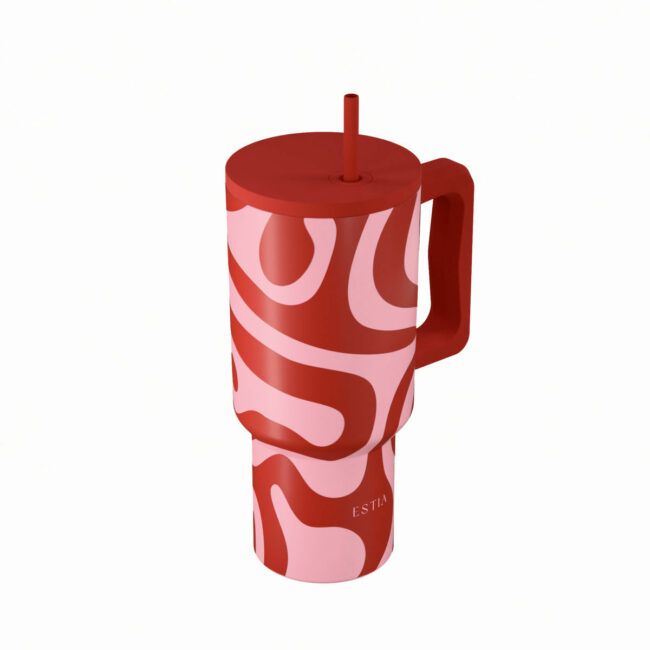 Alternative view of ESTIA ΘΕΡΜΟΣ STRAW TUMBLER XL SAVE THE AEGEAN 900ml CORAL WAVES