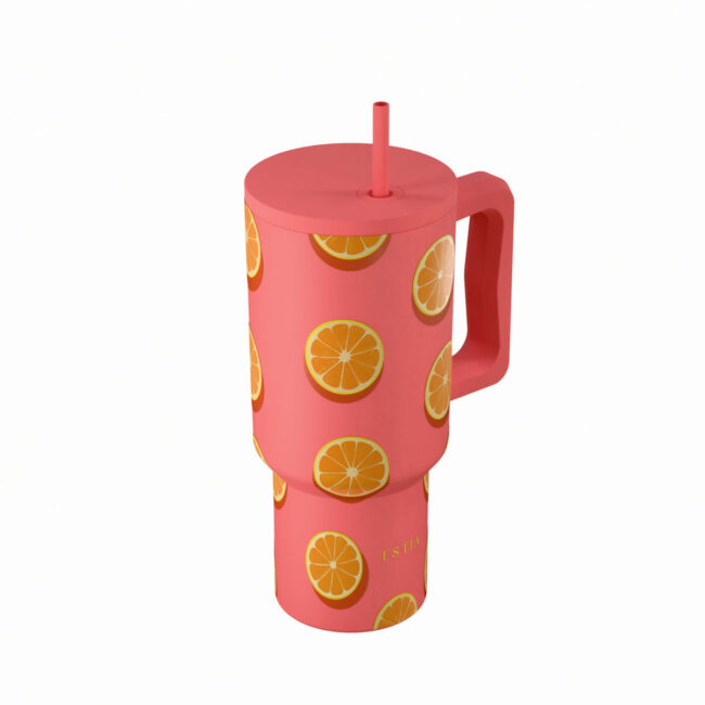 Alternative view of ESTIA ΘΕΡΜΟΣ STRAW TUMBLER XL SAVE THE AEGEAN 900ml ORANGE POP
