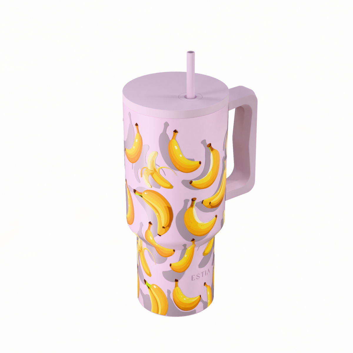 ESTIA ΘΕΡΜΟΣ STRAW TUMBLER XL SAVE THE AEGEAN 900ml BANANA MOOD - Image 2