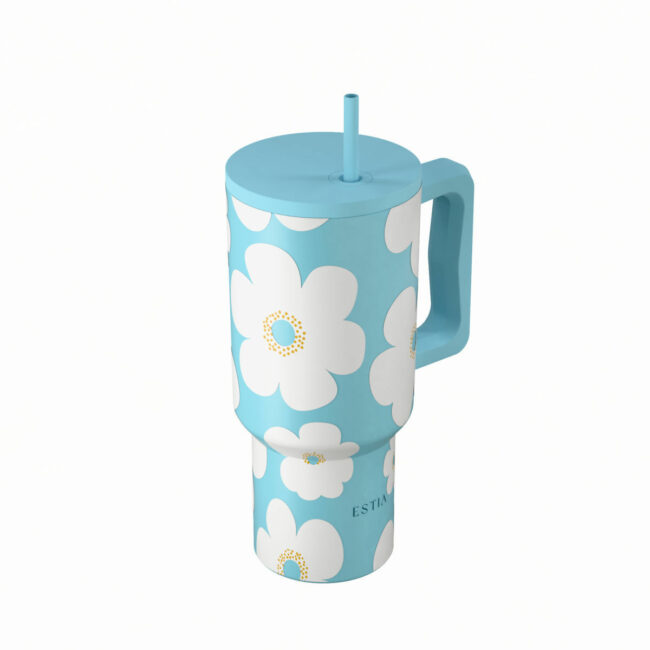 Alternative view of ESTIA ΘΕΡΜΟΣ STRAW TUMBLER XL SAVE THE AEGEAN 900ml BLUE DAISY