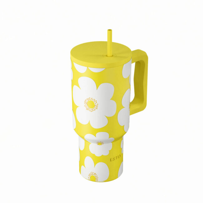 Alternative view of ESTIA ΘΕΡΜΟΣ STRAW TUMBLER XL SAVE THE AEGEAN 900ml YELLOW DAISY